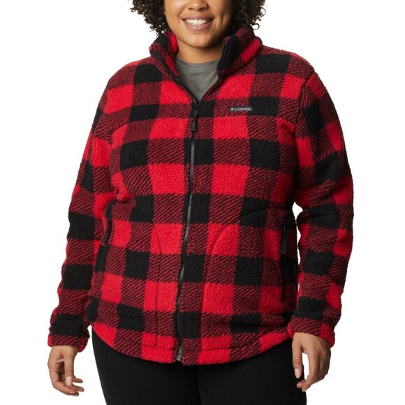 Columbia Women's West Bend Full Zip Fleece Jacket Plus Size 2X Red MSRP $110 - Picture 7 of 7